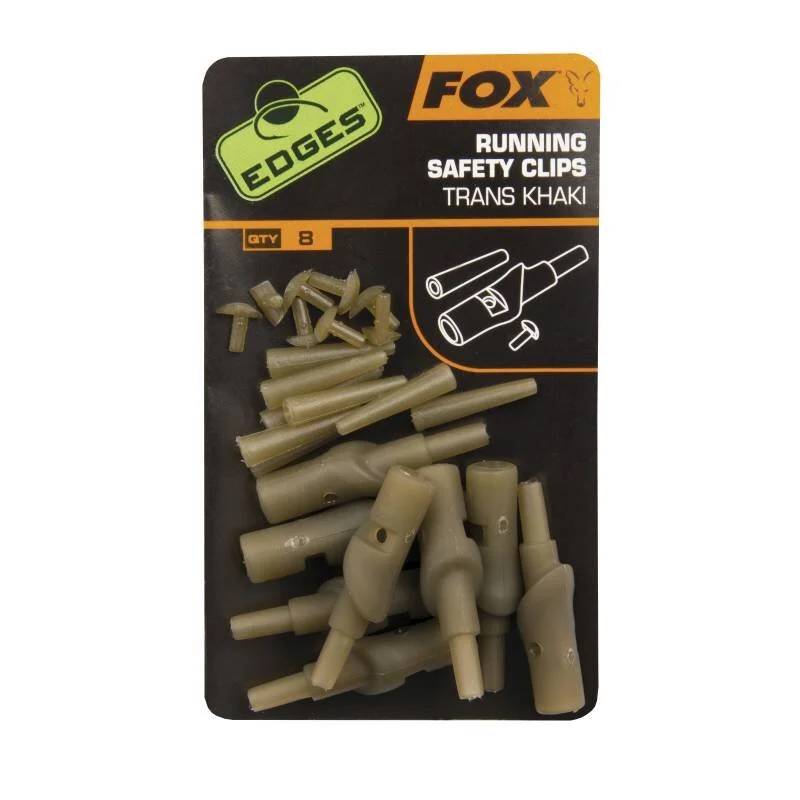 Edges Running Safety Clips Trans Khaki x 8