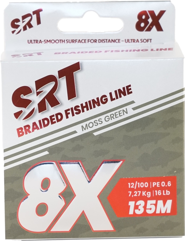 [o272960] TRESSE 8X SRT MOSS GREEN 0,12mm / PE 0,6 - 135M