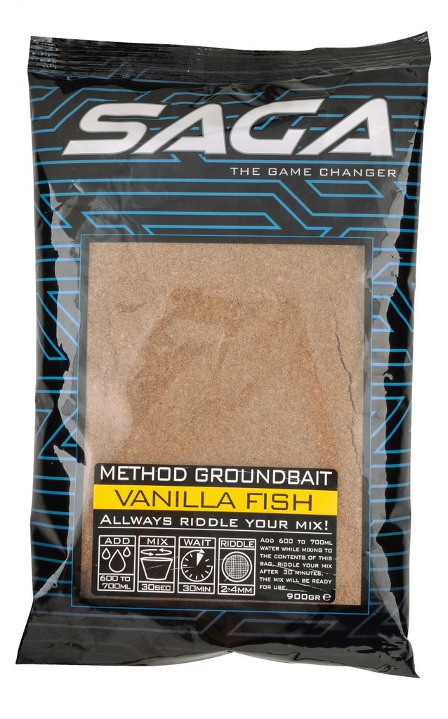 Saga METHOD GROUNDBAIT VANILLA FISH 900G