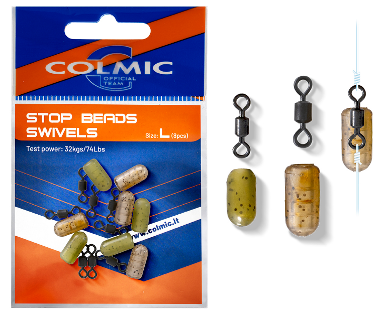STOP BEADS SWIVELS (8pcs): SIZE L