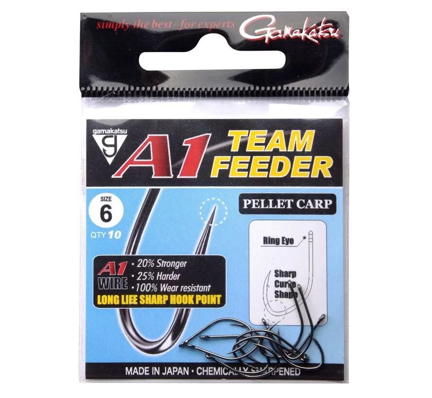 [134557] A1 TEAM FEEDER EYED HOOKS PELLET CARP #8
