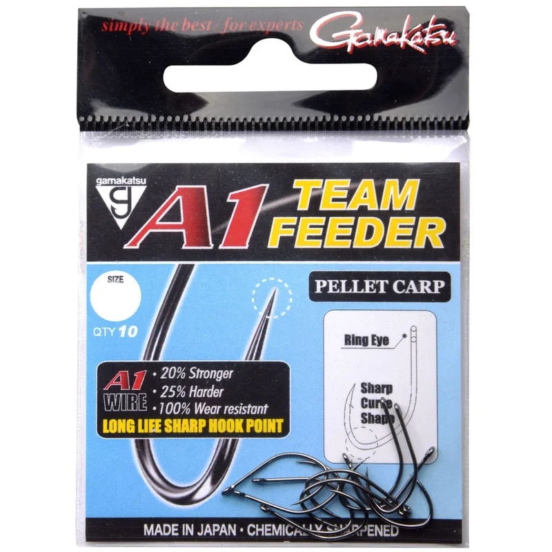 A1 TEAM FEEDER EYED HOOKS PELLET CARP#10