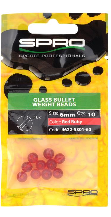 RND GLASS BEADS RED RUBY 6MM
