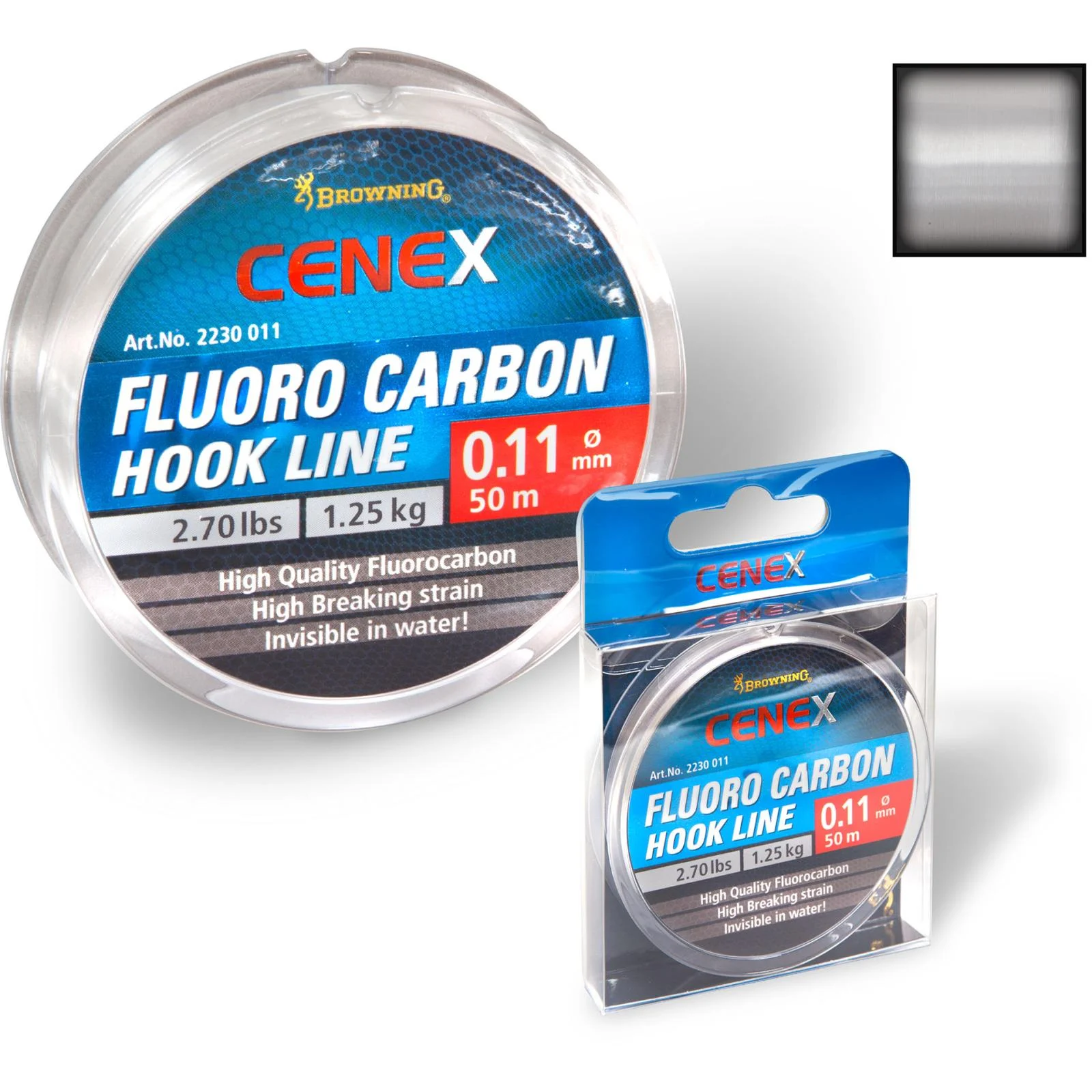 d0,15mm Cenex Fluoro Carbon Hook Line 50m 2,10kg,4,60lbs transparent (2230015)