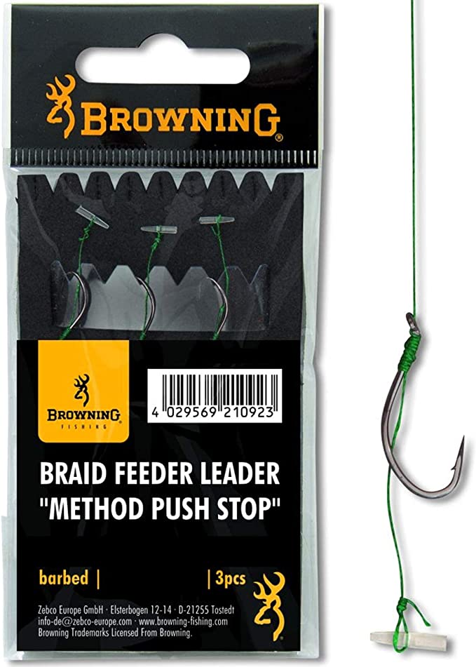 [152269] Braid Feeder Leader Method Push Stop bronze 7,3kg,16lbs 0,14mm 10cm 3Stück (4720014)