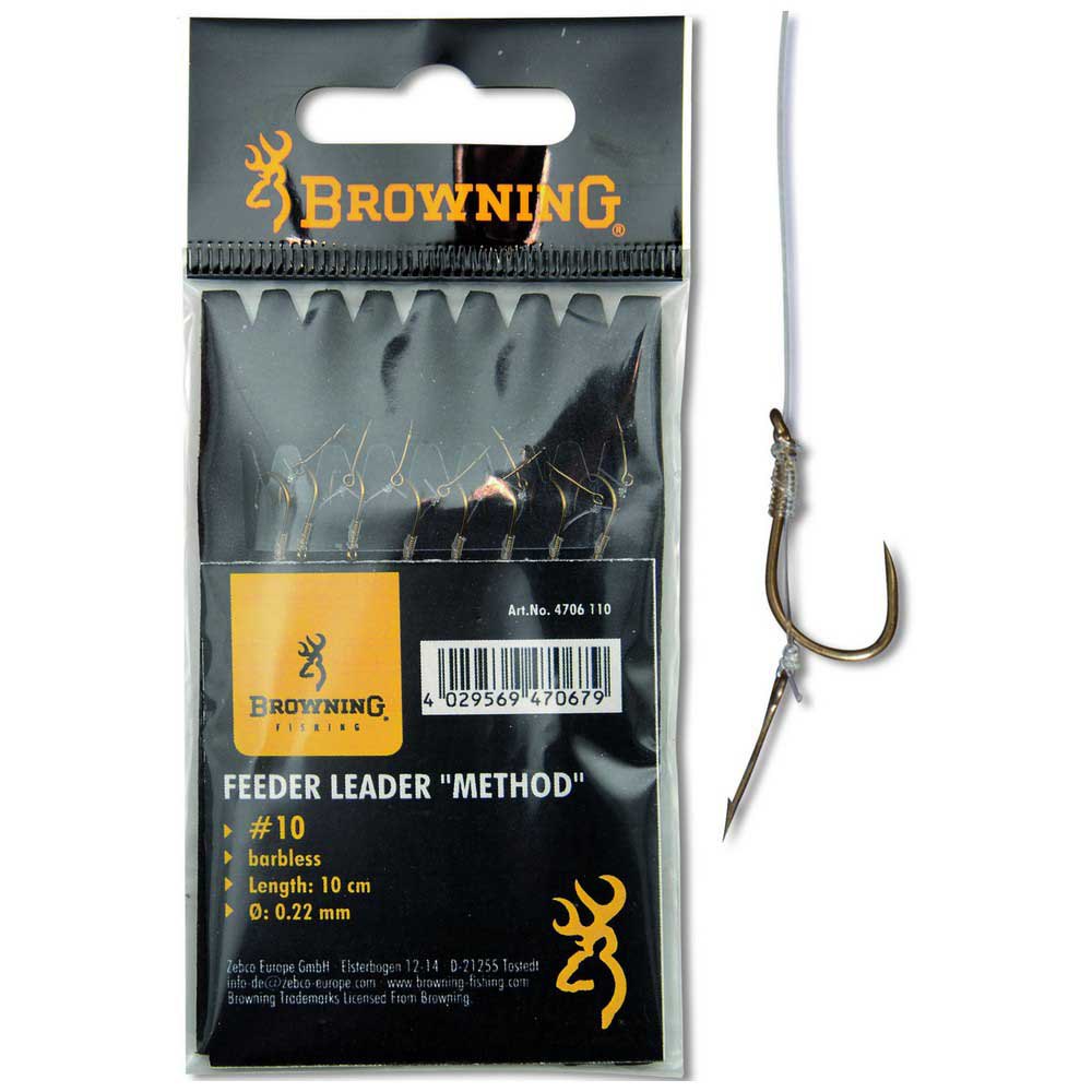 [152251] Feeder Method Vorfachhaken mit Boilie-Nadel bronze 6lbs,2,8kg d0,18mm 10cm 8Stück (4706116)