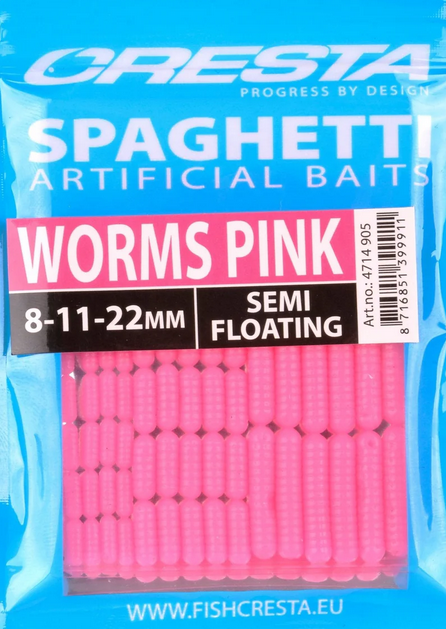 [169622] Cresta Spaghetti Worms 8,11,22mm Pink