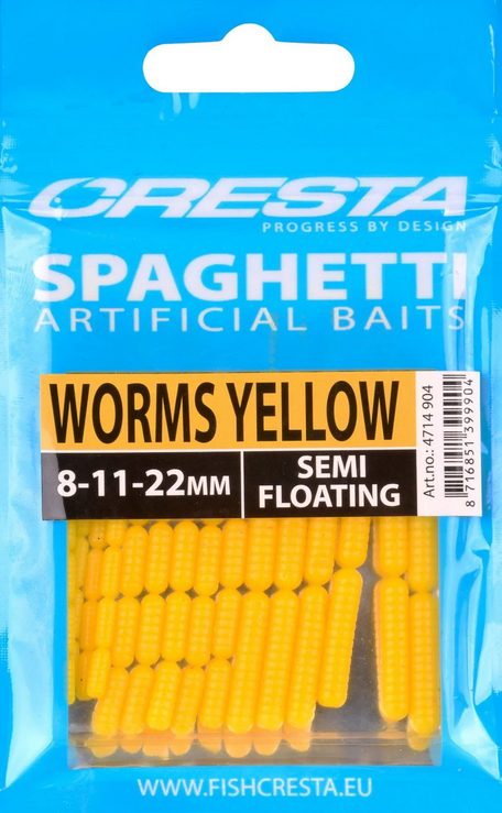 [174445] Cresta Spaghetti Worms 8,11,22mm Yellow