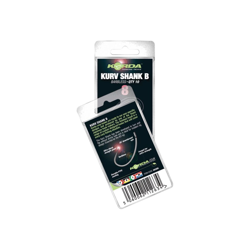 Korda Kurve Shank Barbless Hook Size 8