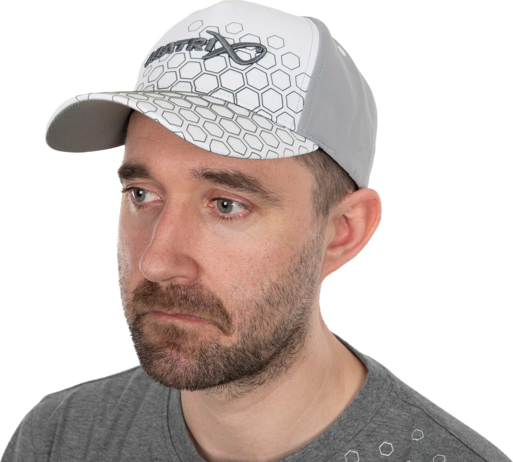 Hex Print Baseball Cap white