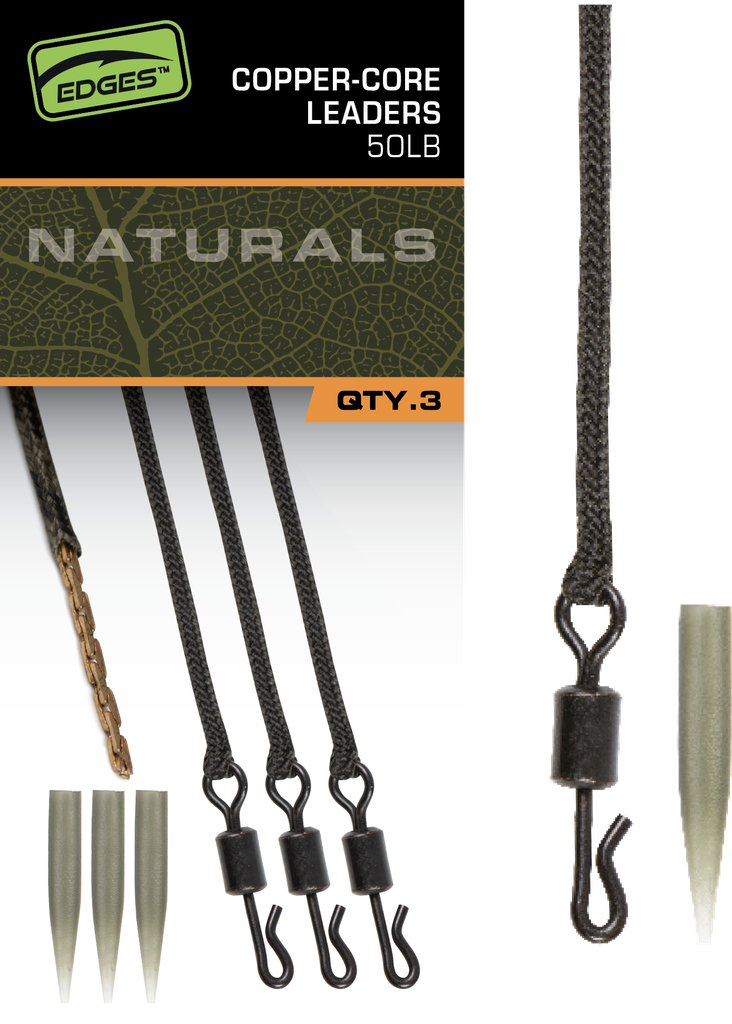 Edges Naturals Copper-Core Leaders 3pcs