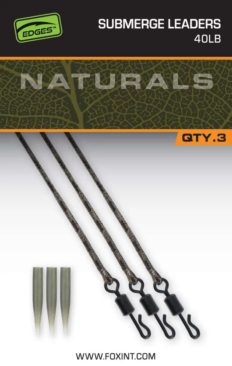 Fox EDGES Naturals Submerge Leaders 30lb x 3